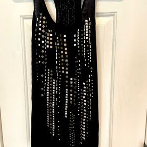 Guess stud embellished Black racer back tank
